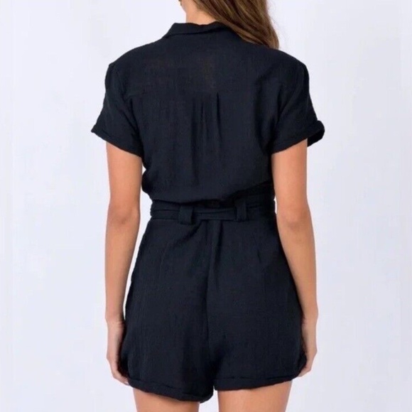 Princess Polly Ashens Romper Black Size 2 Button Front, Pockets, Classic - Picture 10 of 10